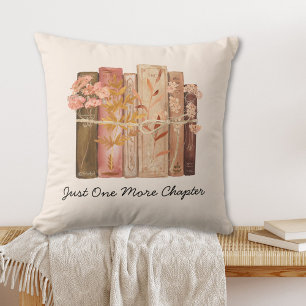 Coussin Livre Aquarelle Fleur Marron Rose Citation Lecture