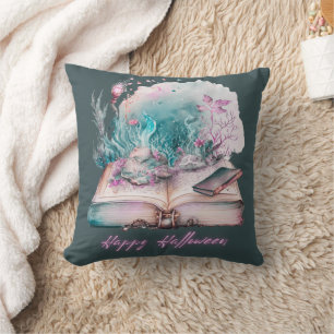 Coussin Livre des ombres Beau Vert Halloween