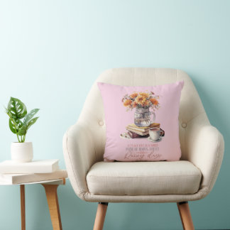 Coussin Livres Café Et Journées Pluvieuses