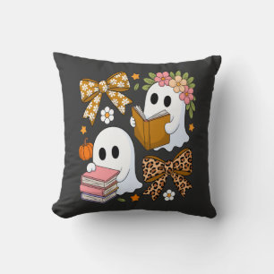 Coussin Livres Fantômes Floral Halloween Automne Halloween