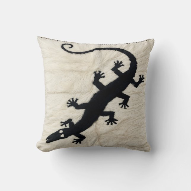 Coussin Lizard noir et blanc Vintage Kilim Cushion (Recto)