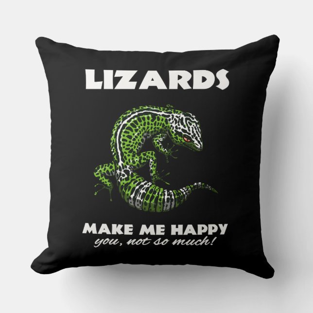 Coussin Lizards Me Rendre Heureux Gecko Reptile (Recto)