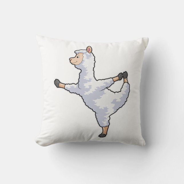Coussin Llama at yoga (Recto)
