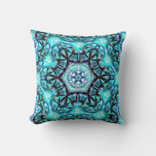 Coussin Locket en bleu majestueux brossé avec fil brûlé 