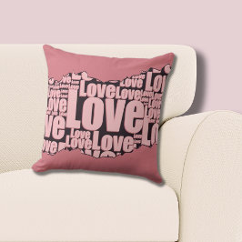 Coussin Logique Typographie rose Tons Motif
