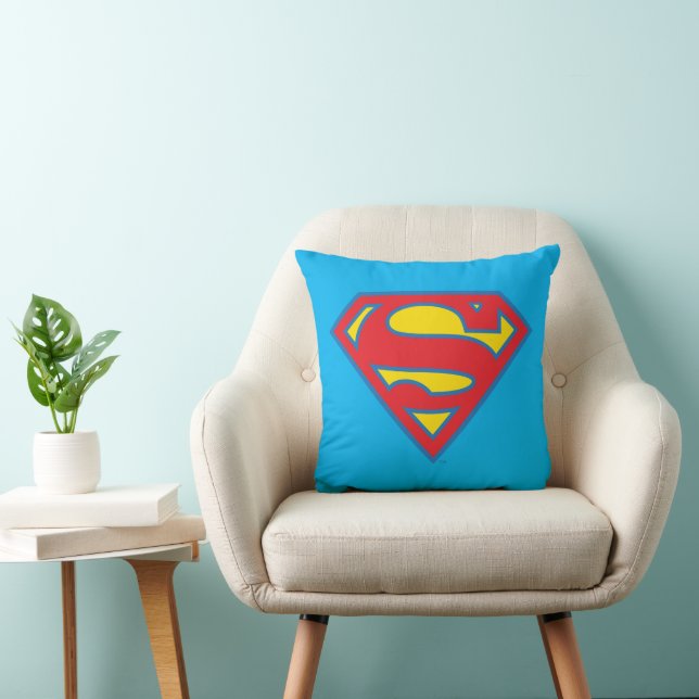 Coussin Logo classique Supergirl avec fond bleu (Chaise)