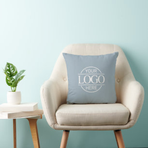 Coussin Logo Commercial Scandinave Bleu Moderne Promotionn
