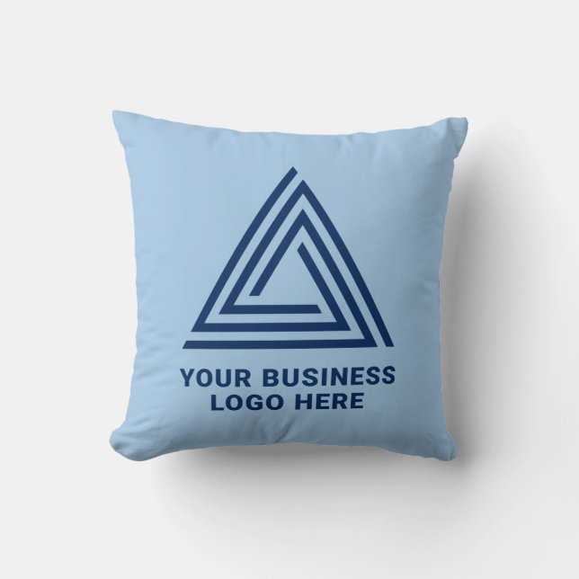 Coussin Logo d'affaires bleu de la marine moderne (Recto)