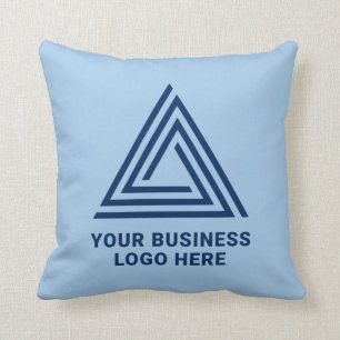 Coussin Logo d'affaires bleu de la marine moderne