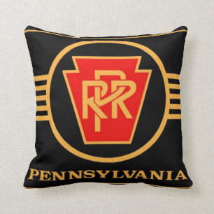 Coussin Logo de chemin de fer de la Pennsylvanie, noir et