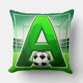 Coussin ⚽ Logo de football avec lettre verte A pour stade