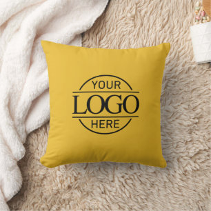 Coussin Logo d'entreprise élégant promotionnel jaune