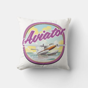 Coussin Logo d'hydravion d'aviateur