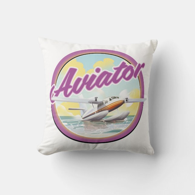 Coussin Logo d'hydravion d'aviateur (Recto)