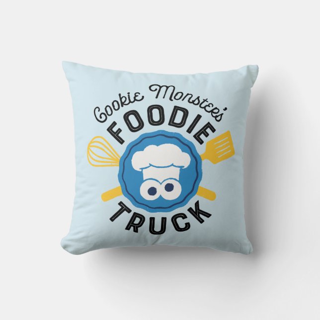 Coussin Logo du camion fourré de Cookie Monster (Recto)