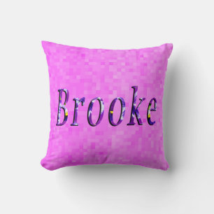 Coussin Logo du nom de Brooke Florale Violet,