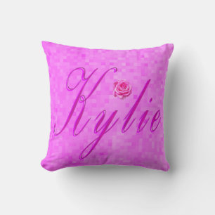 Coussin Logo Du Nom De Kylie En Rose