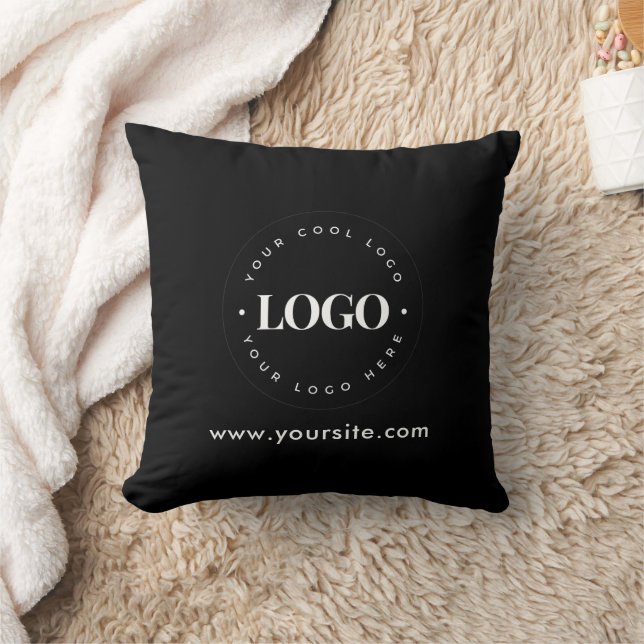 Coussin Logo et entreprise de texte personnalisés minimes (Couverture)