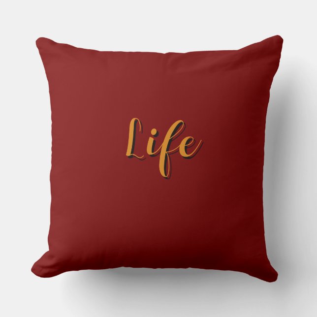 Coussin Logo Life Dk Rouge      (Recto)