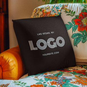 Coussin Logo rectangulaire moderne noir et blanc