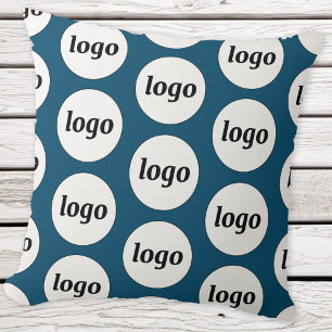 Coussin Logo simple Motif Turquoise vert