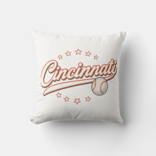 Coussin Logo Vintage de baseball Cincinnati - Retro Sports