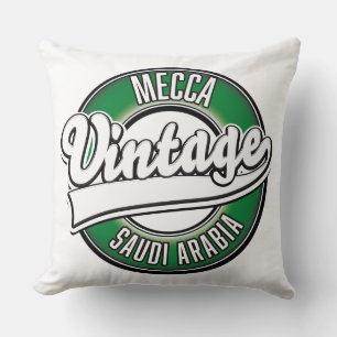 Coussin Logo vintage de la Mecca arabie saoudite