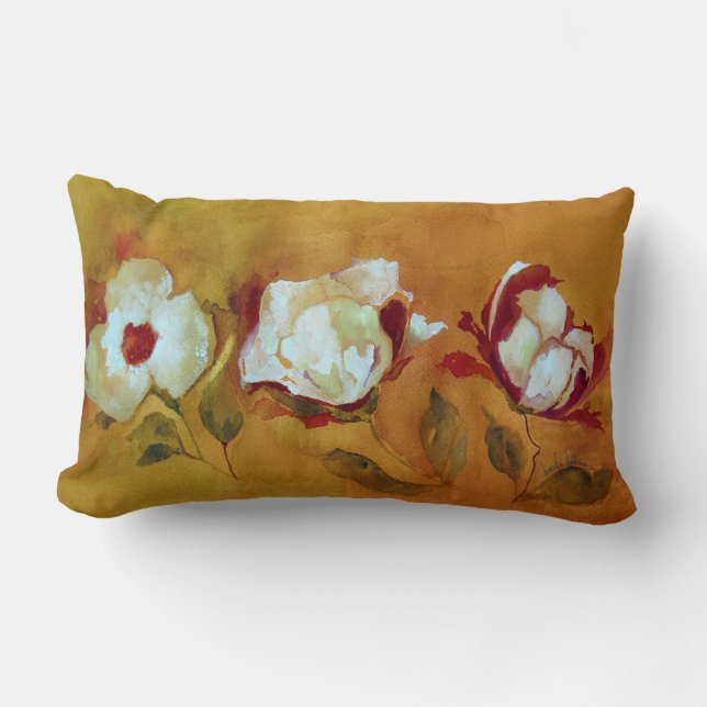 coussin lombaire avec les fleurs blanches sur le (Recto)