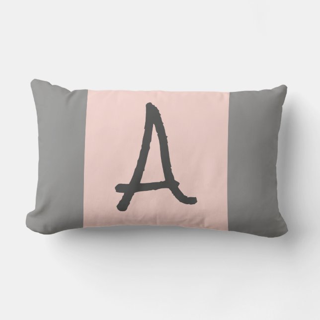 Coussin lombaire d'accent rose et gris de (Recto)