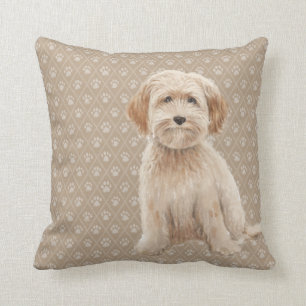 Coussin lombaire de chien crème de