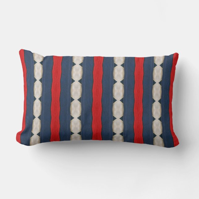 Coussin lombaire de rouge, blanc et bleu (Recto)