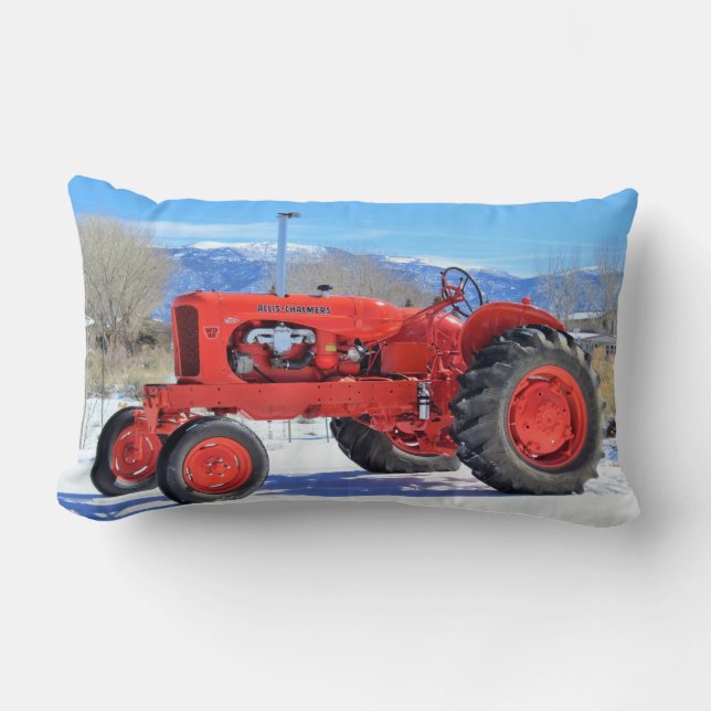 Coussin lombaire de scène d'hiver de tracteur (Recto)
