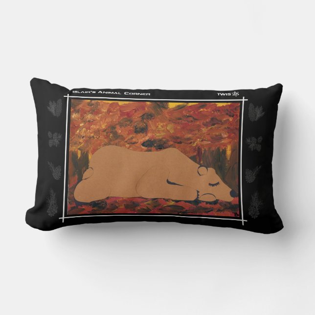 Coussin lombaire de TWIS : L'ours gris faisant le (Recto)