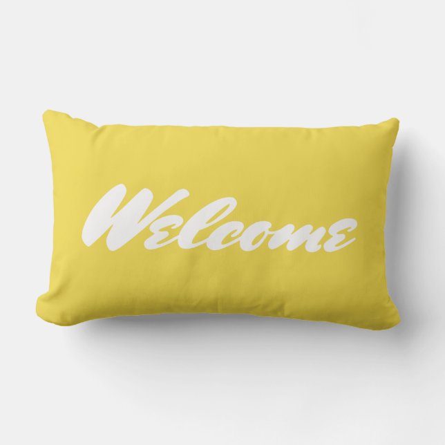 Coussin lombaire des textes de jaune fait sur (Recto)