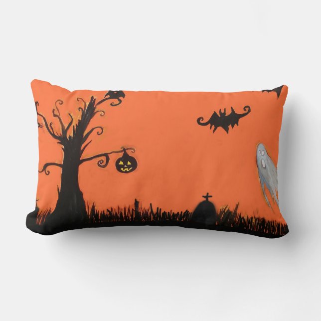 Coussin lombaire d'illustration de Halloween (Recto)