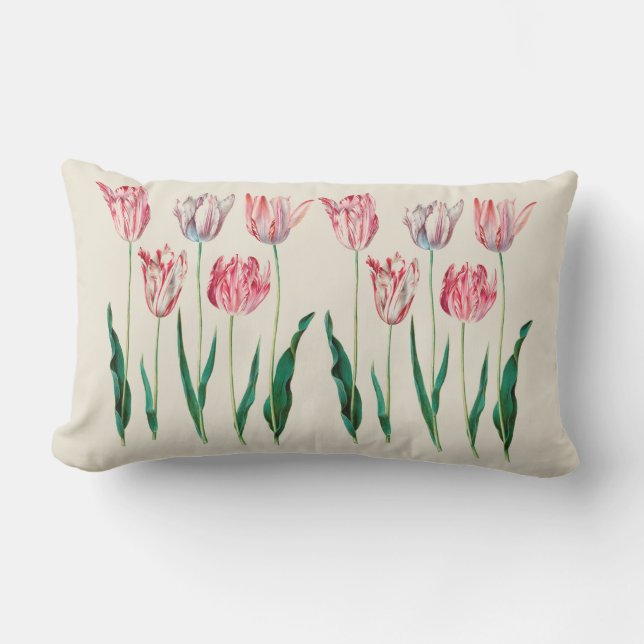 Coussin lombaire extérieur botanique de tulipe (Recto)
