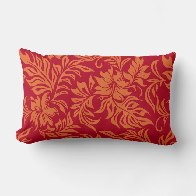 Coussin lombaire réversible hawaïen de ketmie de (Recto)