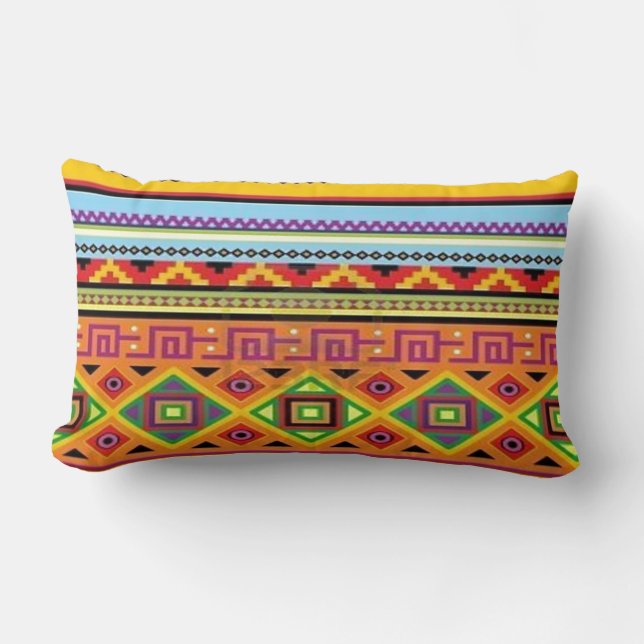 Coussin lombaire tribal aztèque (Recto)