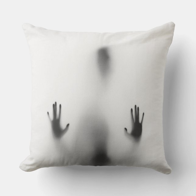 Coussin L'ombre Éffrayante du corps d'Halloween (Recto)