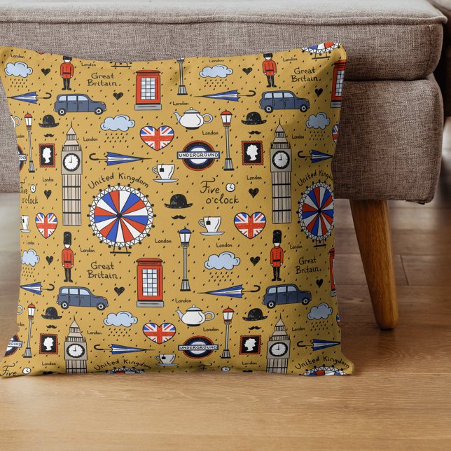 Coussin London Doodles (Créateur téléchargé)
