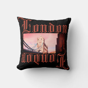 Coussin London Tower Bridge Panorama Vintage Look Cushion