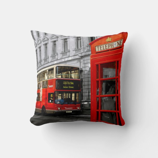 Coussin Londres avec un contact de couleur (Recto)