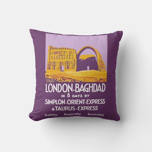 Coussin Londres - Express d'Orient de Bagdad (Recto)