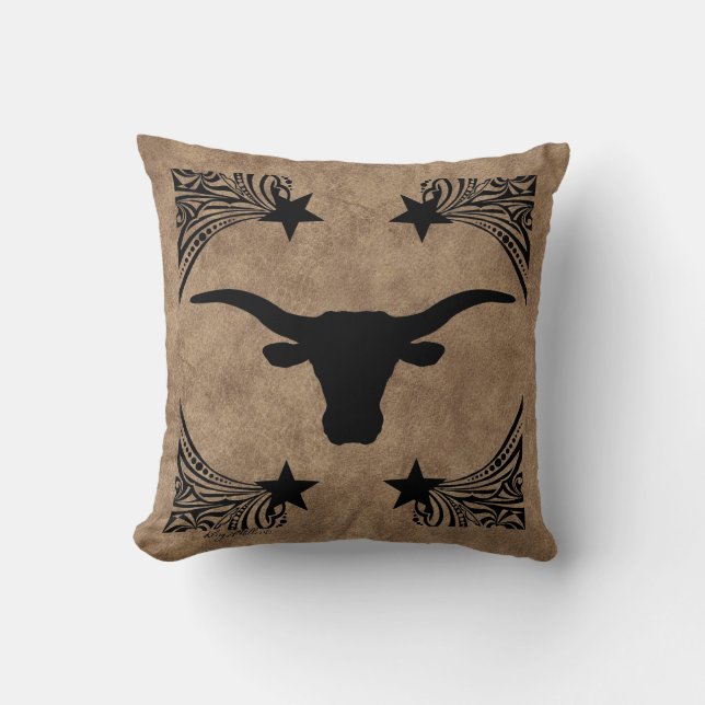 Coussin Longhorn Steer Silhouette (Recto)