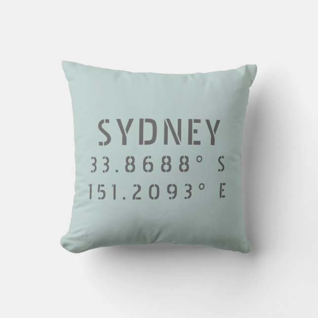 Coussin Longitude de la latitude de Sydney (Recto)