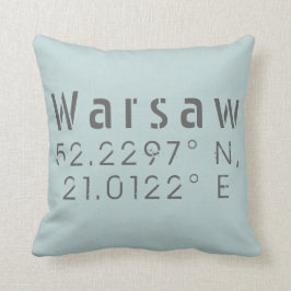 Coussin Longitude de la latitude de Varsovie