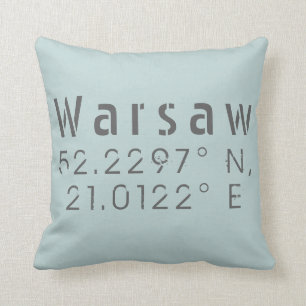 Coussin Longitude de la latitude de Varsovie