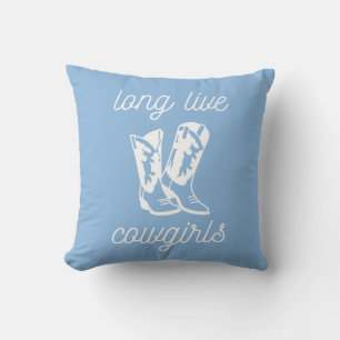 Coussin Longue Vie Cowgirls Blue Coastal Cowgirl Boots