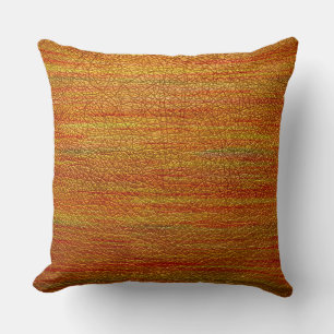 Coussin Look en cuir orange