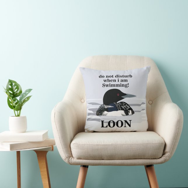 Coussin Loon Common Loon Bird Lake Funny (Chaise)